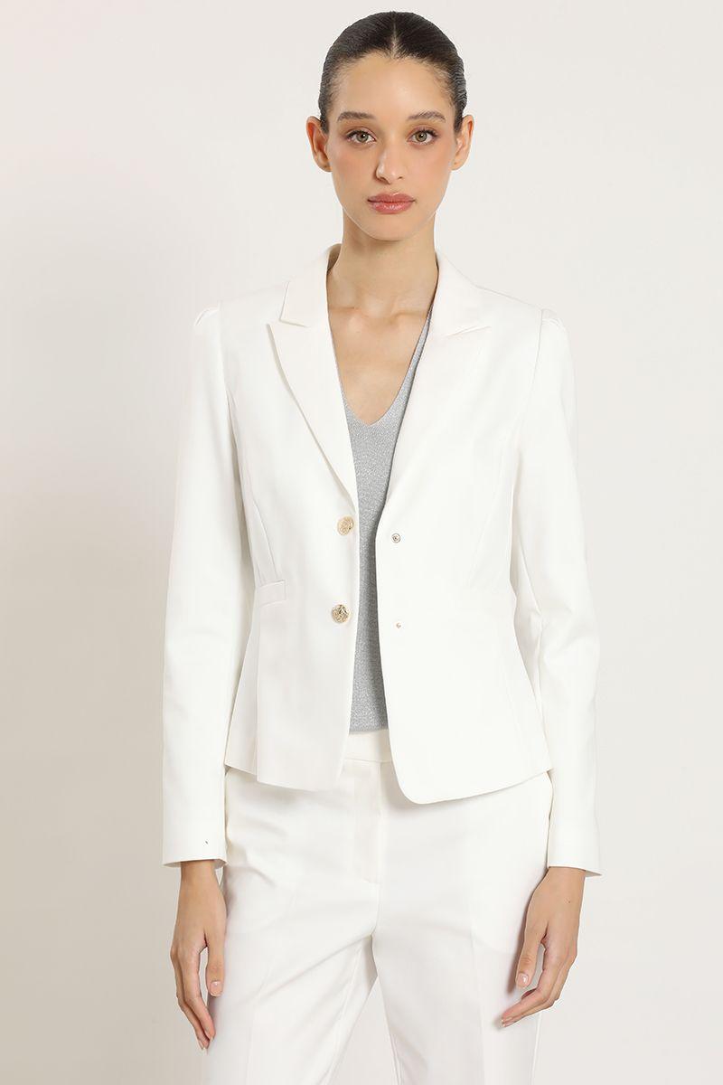 Blazer entallado hombro fantasia, crudo Liola-0