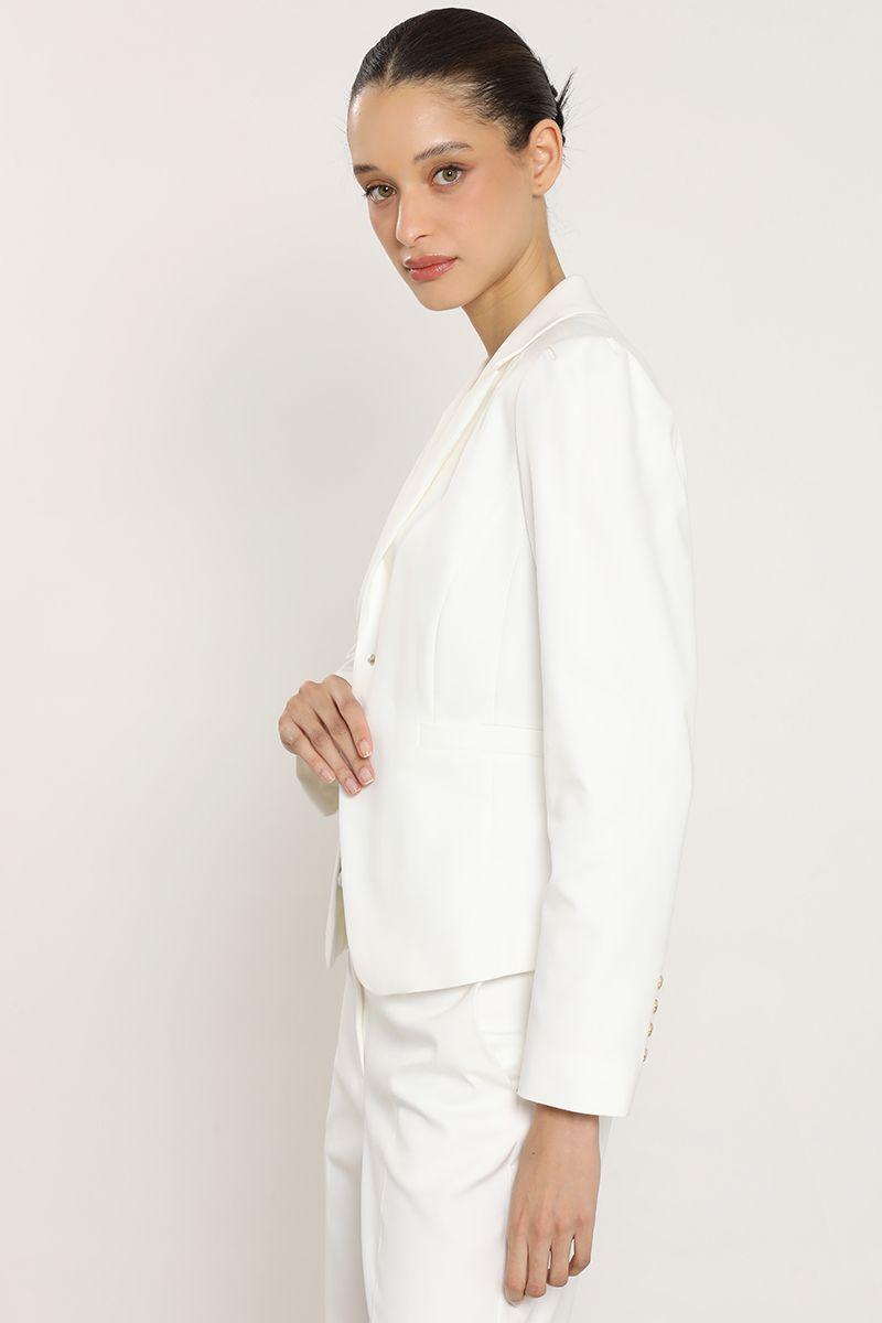 Blazer entallado hombro fantasia, crudo Liola-2