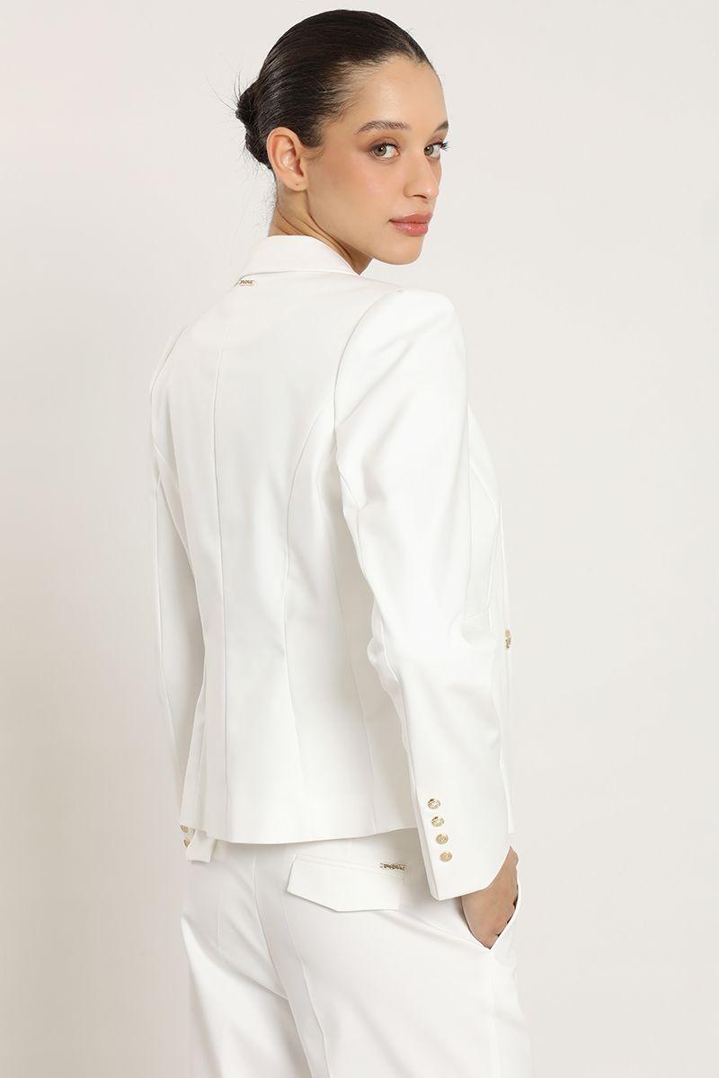 Blazer entallado hombro fantasia, crudo Liola-4