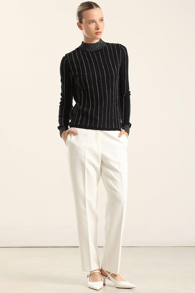 Jersey Punto, Hilo Metalizado, Negro Liola-1