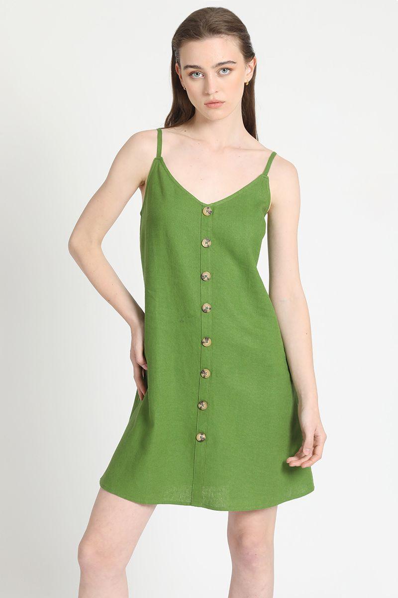 Vestido Corto Pabilo Verde Liola-0