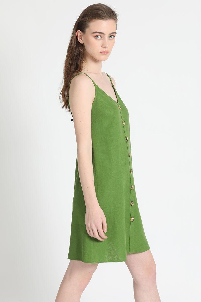 Vestido Corto Pabilo Verde Liola-1