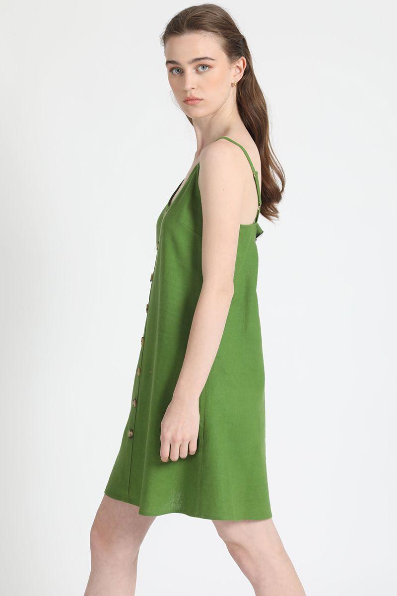 Vestido Corto Pabilo Verde Liola-3