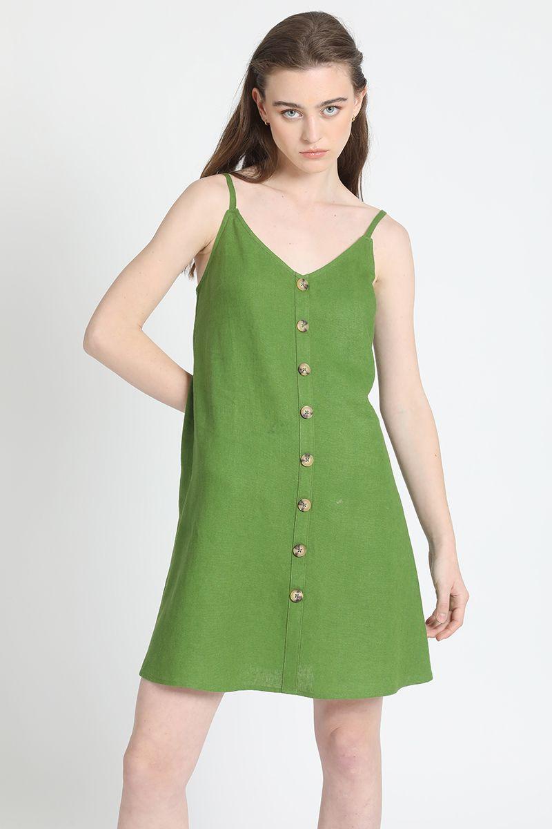 Vestido Corto Pabilo Verde Liola-4