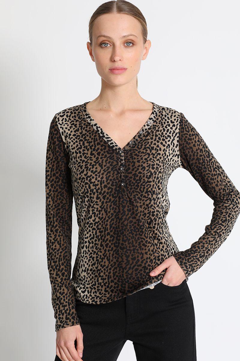 Polera Animal Print Cafe Liola-0
