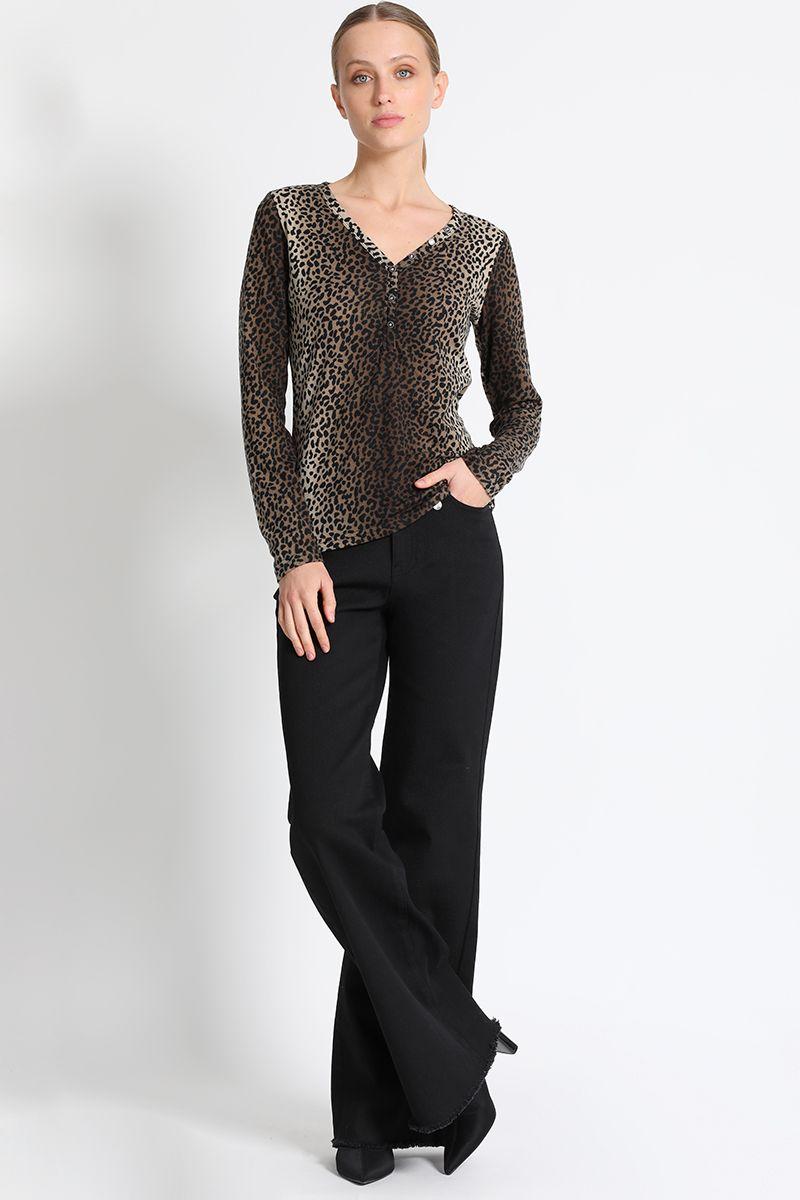 Polera Animal Print Cafe Liola-3