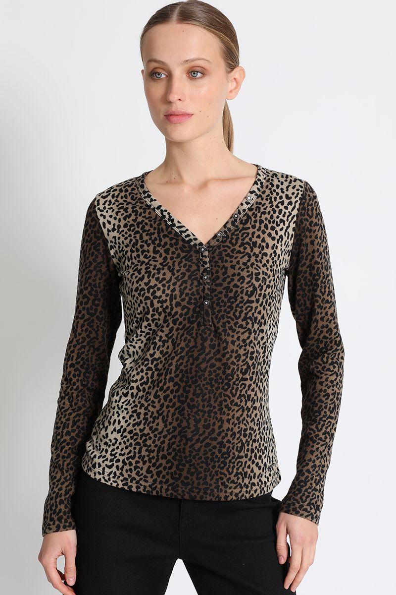 Polera Animal Print Cafe Liola-4