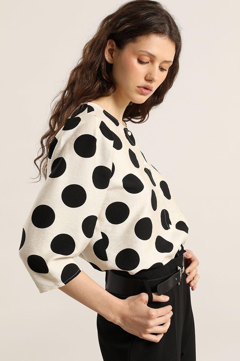 Blusa lunares grandes, beige Liola-2