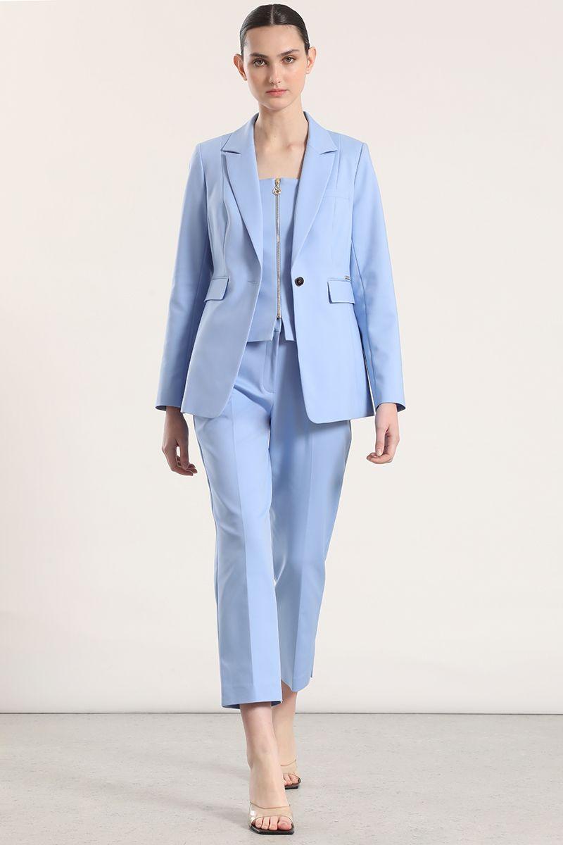 Blazer entallado clásico Liola mujer celeste-1
