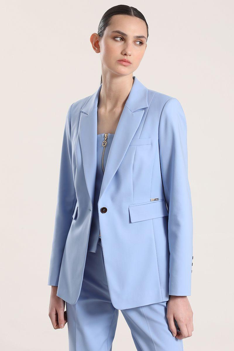 Blazer entallado clásico Liola mujer celeste-2