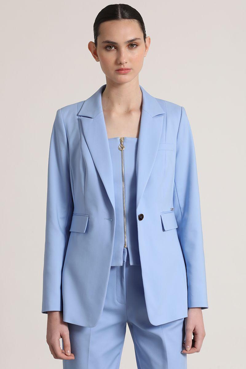 Blazer entallado clásico Liola mujer celeste-3