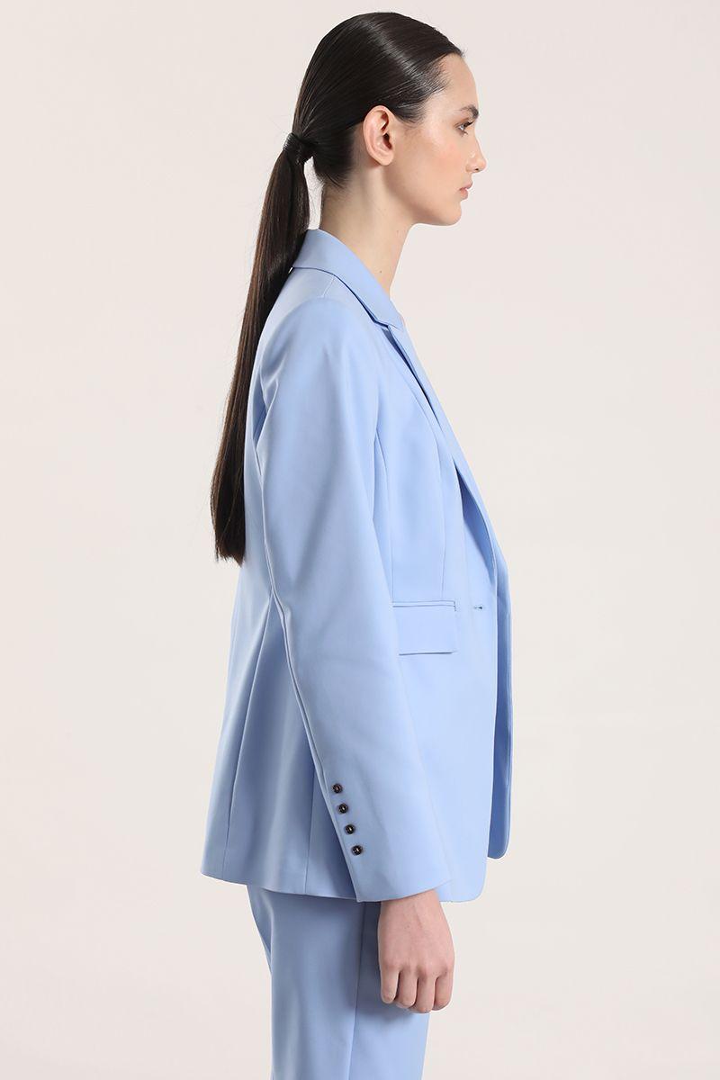 Blazer entallado clásico Liola mujer celeste-4