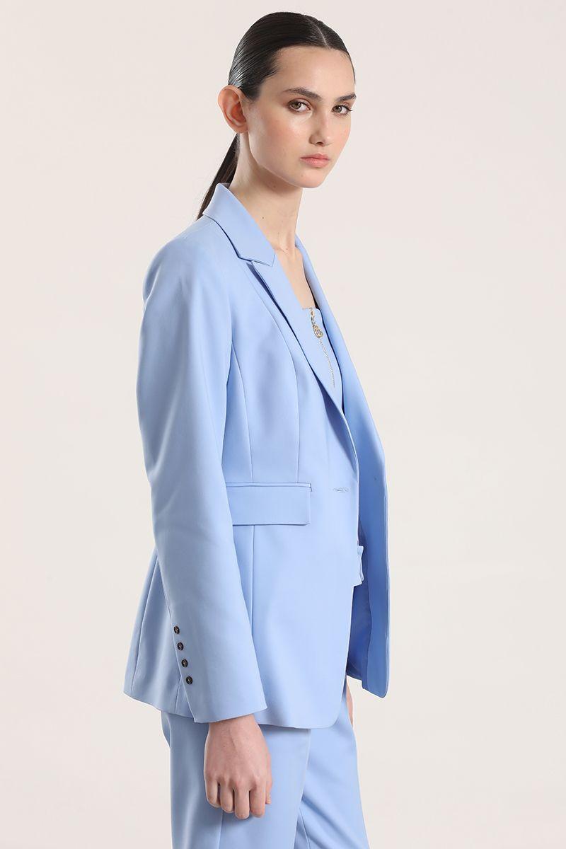 Blazer entallado clásico Liola mujer celeste-5