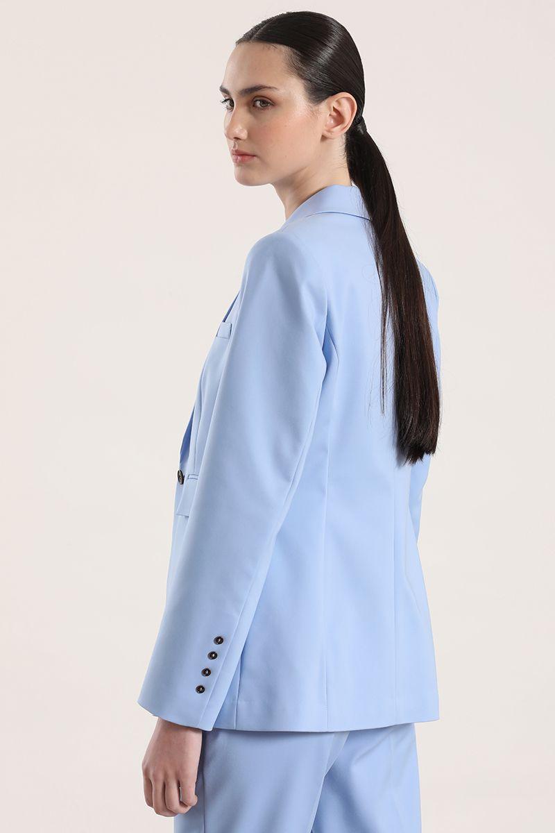 Blazer entallado clásico Liola mujer celeste-6