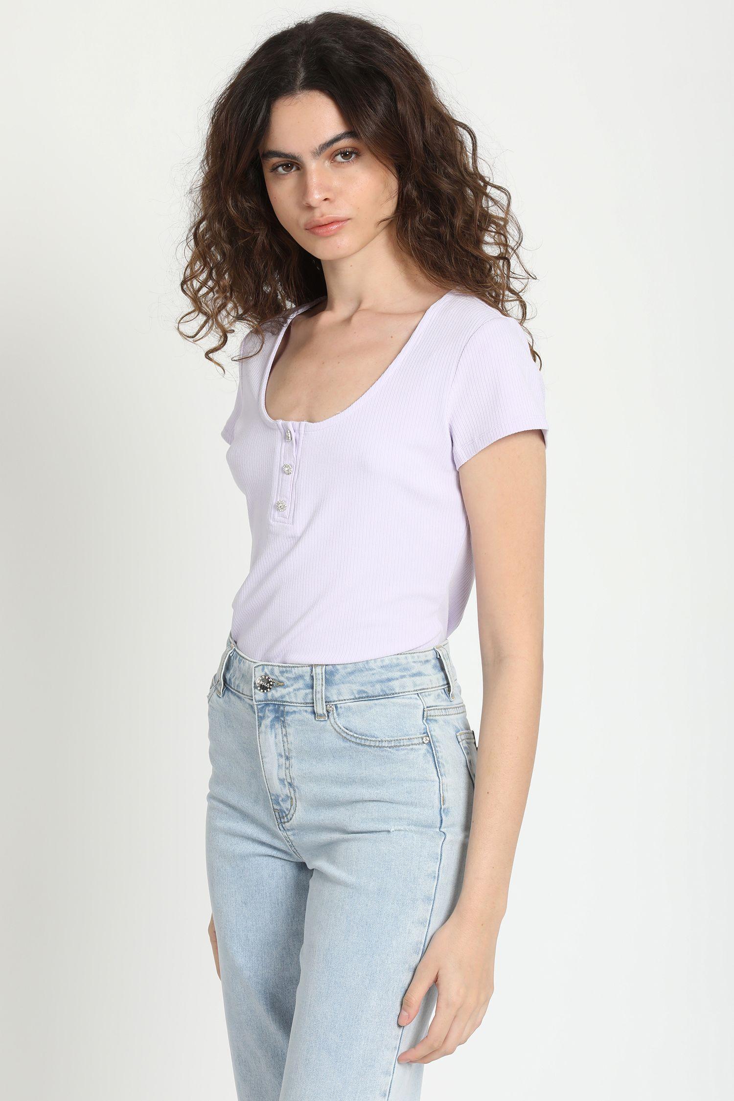 Polera Boton Joya, Lila Liola-0