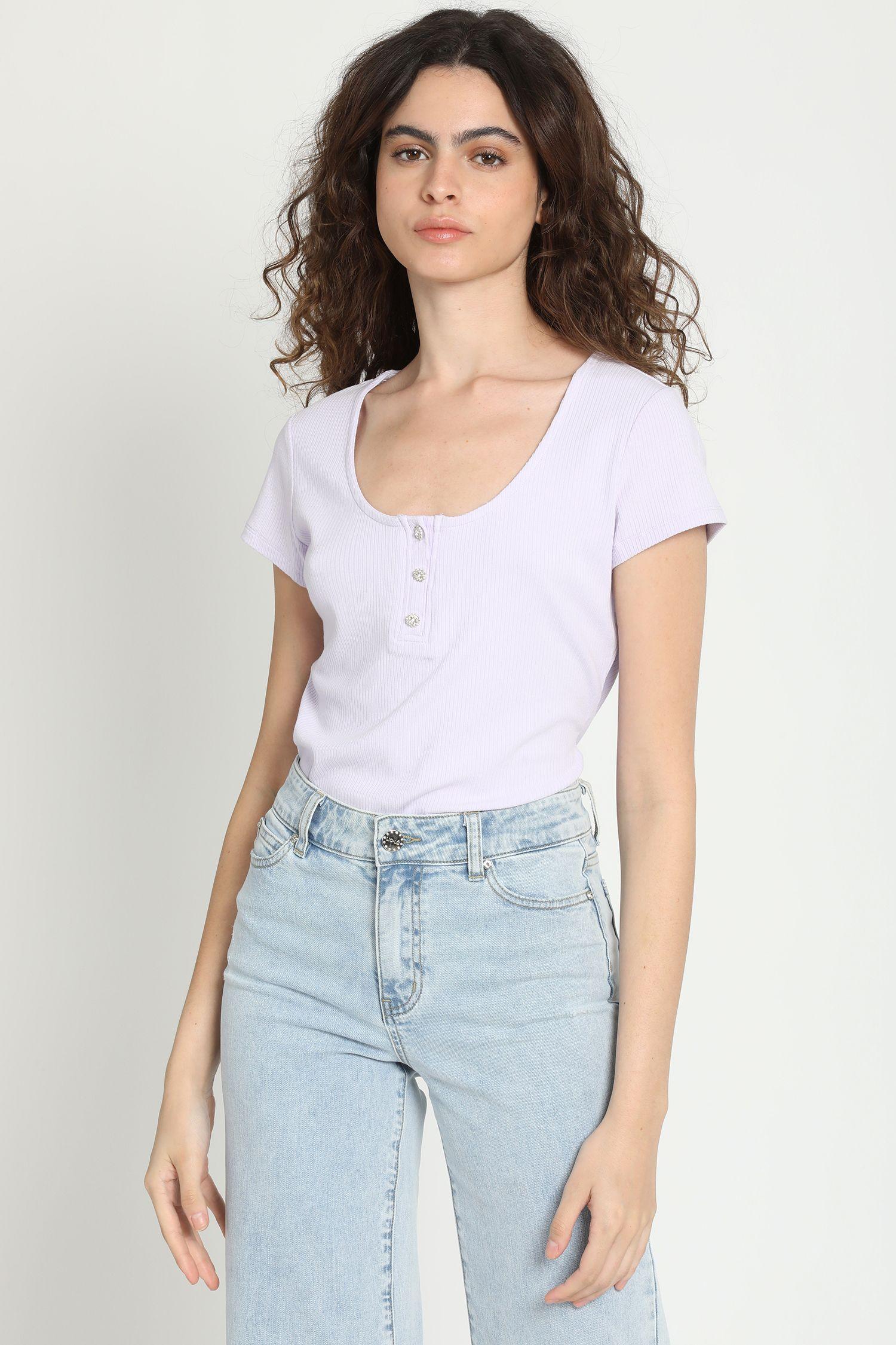 Polera Boton Joya, Lila Liola-5