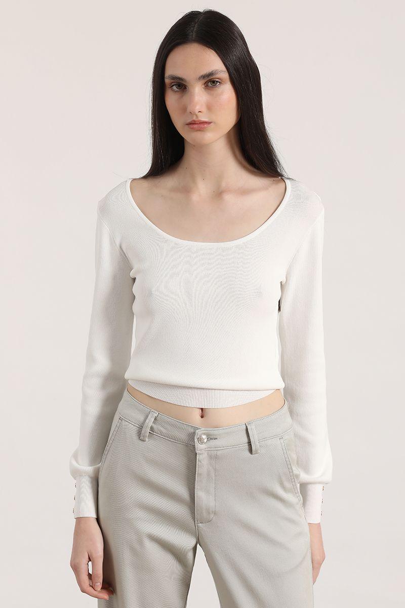 Sweater básico Liola mujer crudo-0