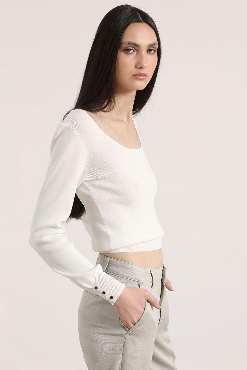 Sweater básico Liola mujer crudo-2