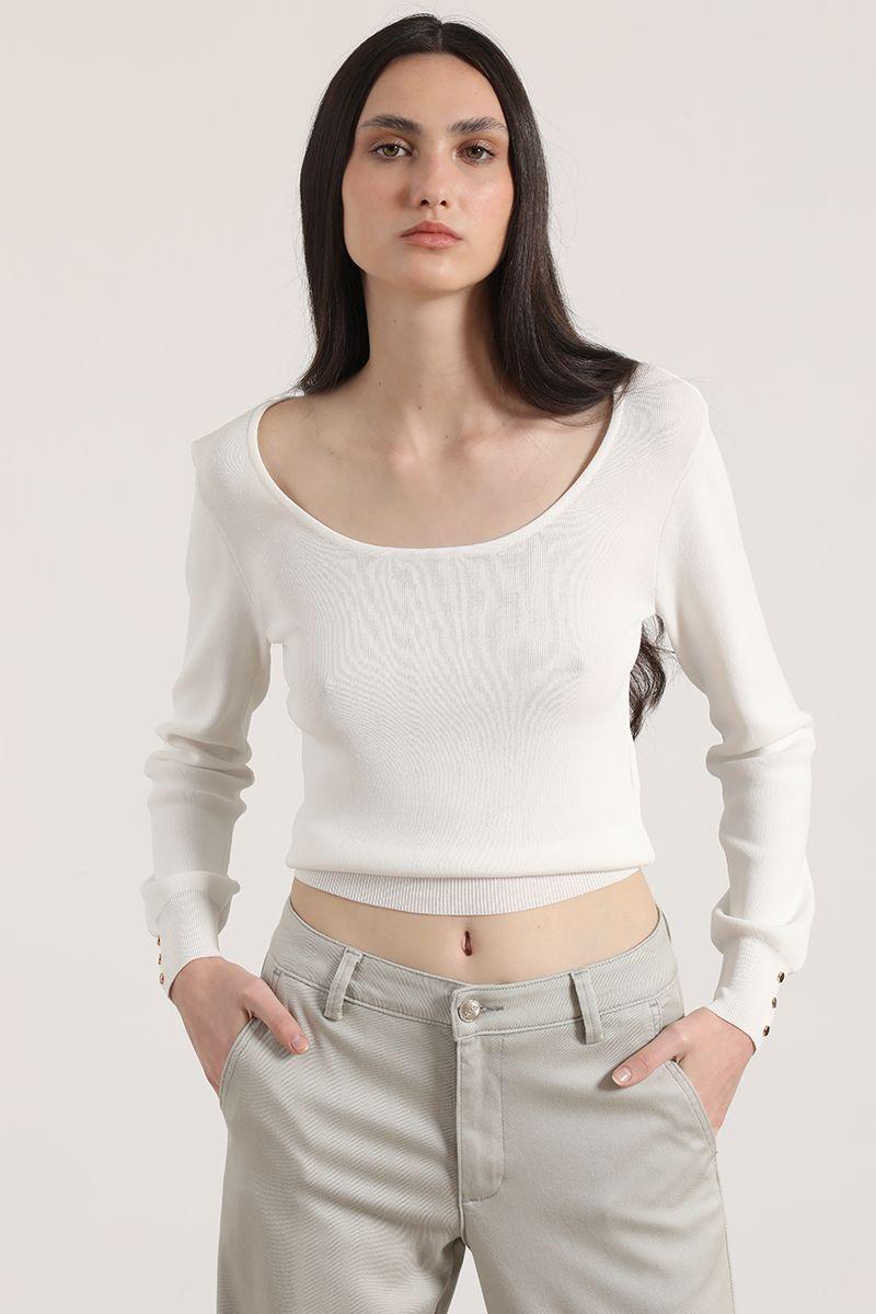 Sweater básico Liola mujer crudo-3