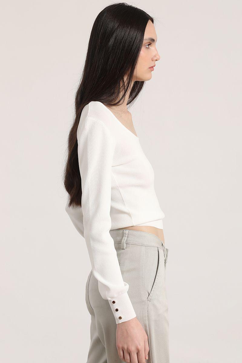 Sweater básico Liola mujer crudo-4