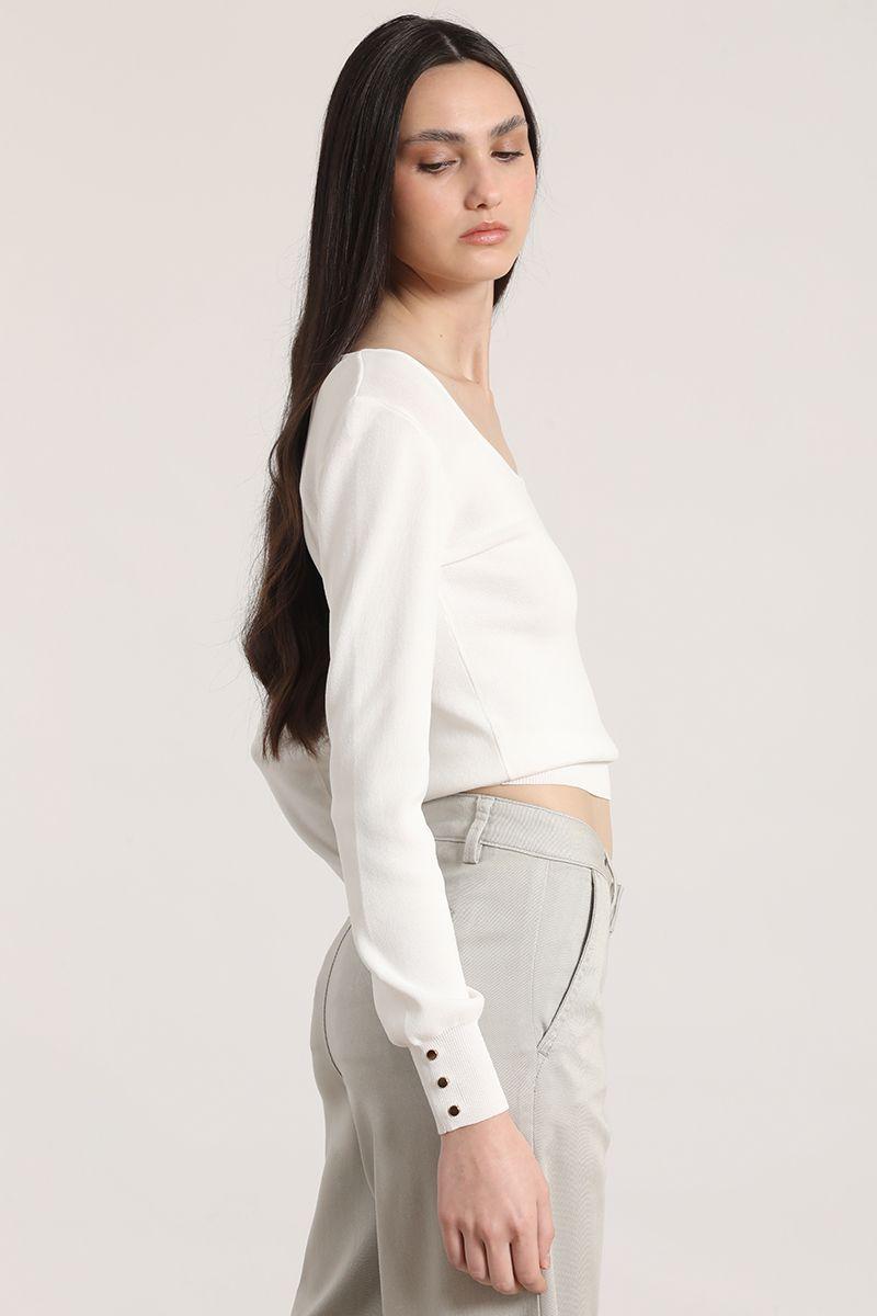 Sweater básico Liola mujer crudo-6