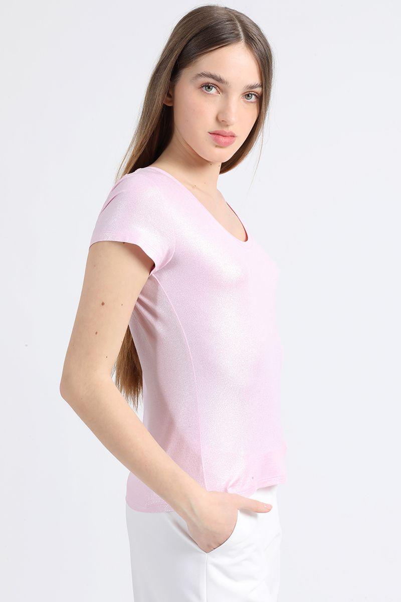 Polera Metalizada, Rosa Liola-0