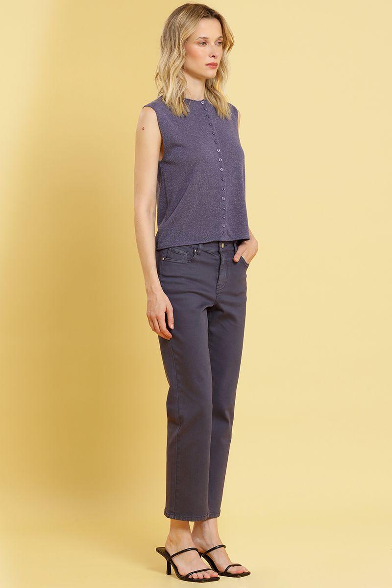 Jeans color slim, azul marino Liola-2