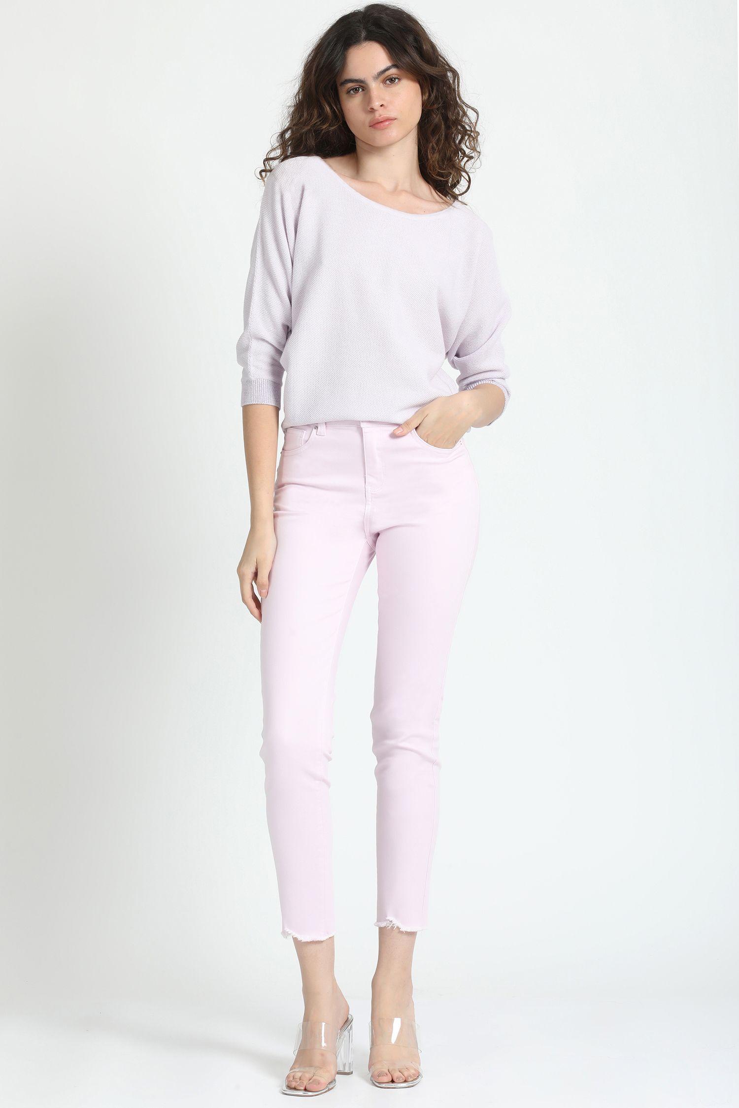 Sweater Tejido Mix Algodón Lurex Lila Liola-1