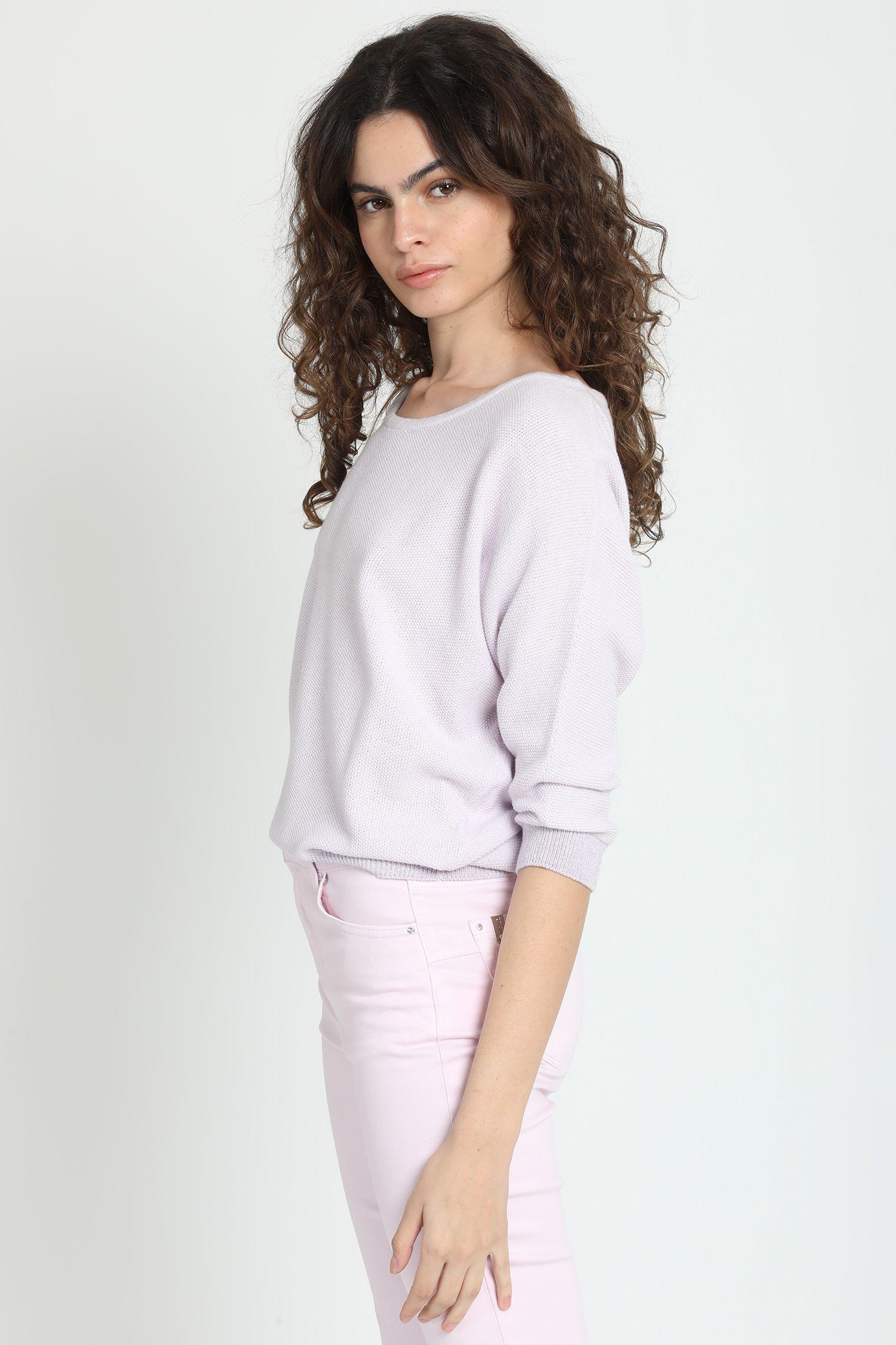 Sweater Tejido Mix Algodón Lurex Lila Liola-2