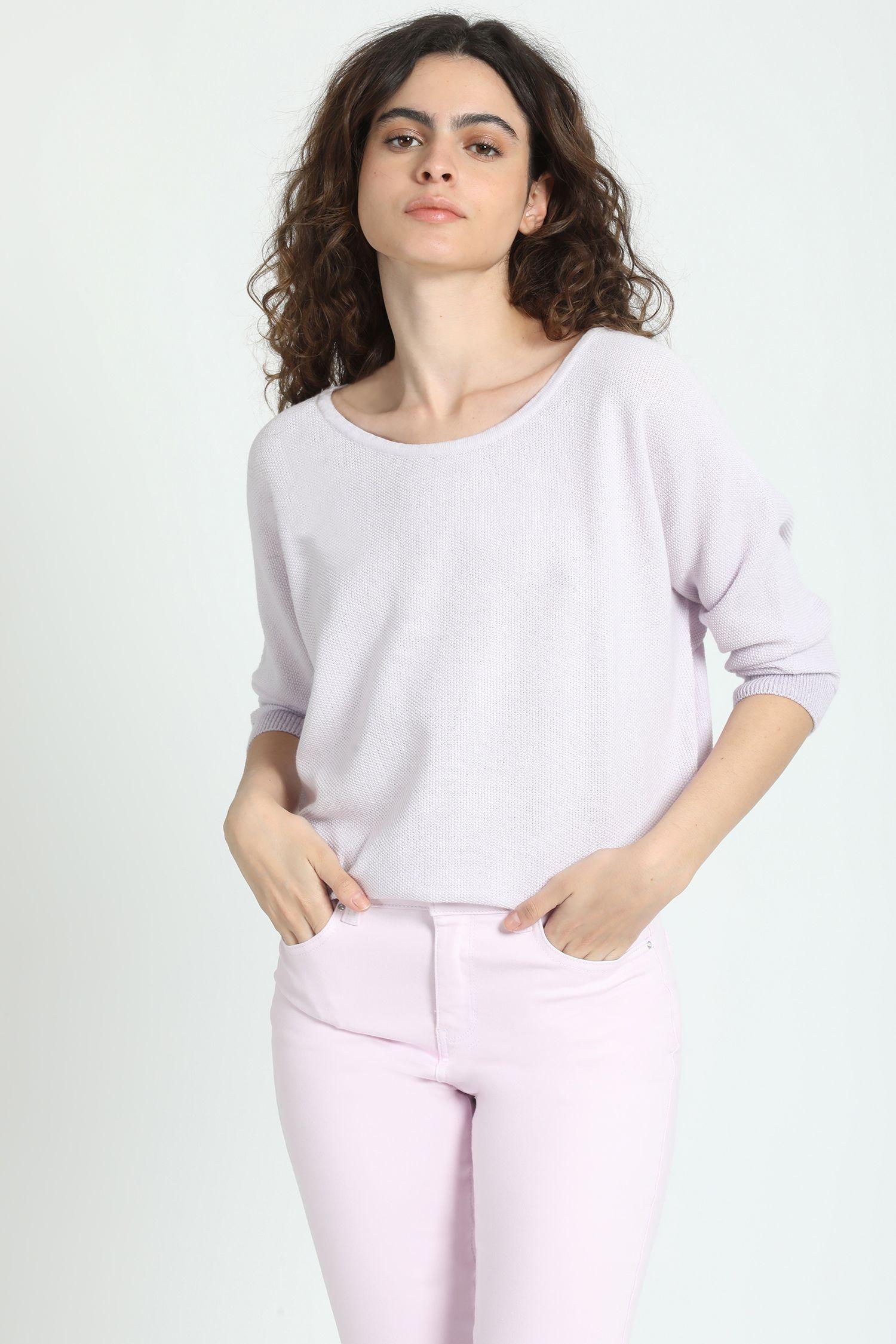 Sweater Tejido Mix Algodón Lurex Lila Liola-5