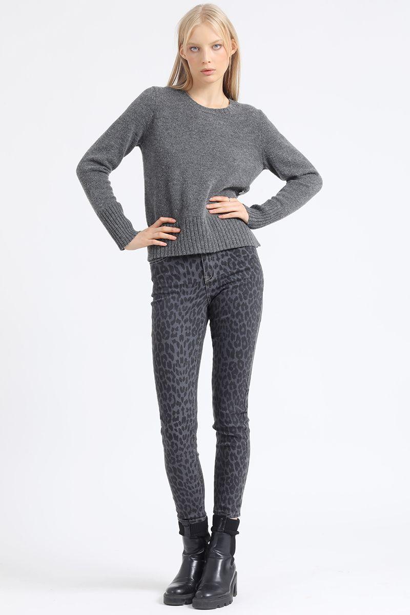 Pantalon Pitillo Tiro Medio, Estampado Liola-0