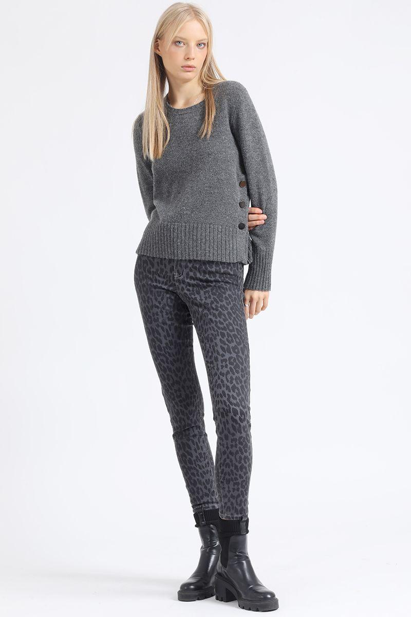 Pantalon Pitillo Tiro Medio, Estampado Liola-3