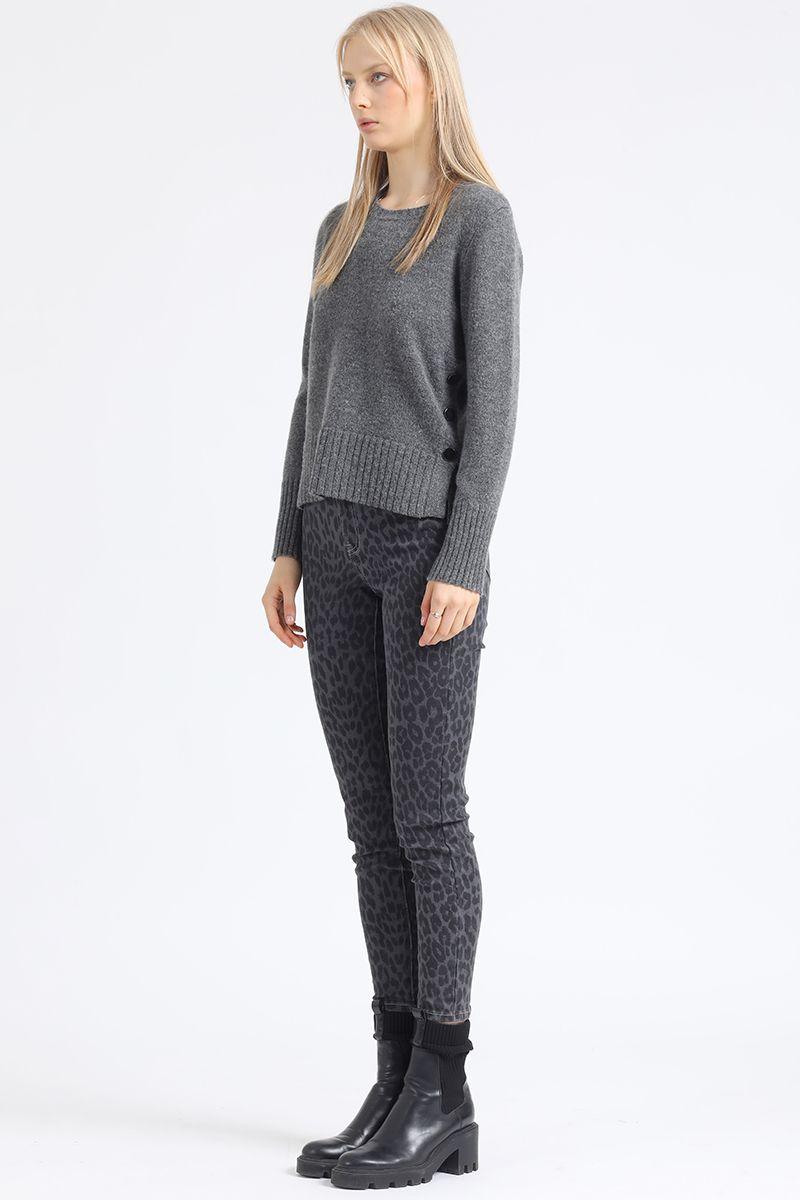 Pantalon Pitillo Tiro Medio, Estampado Liola-4