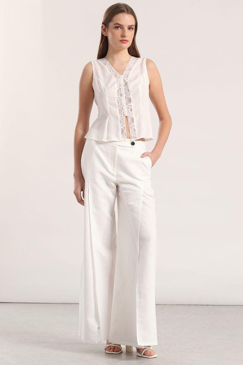 Blusa encaje Liola mujer crudo-1