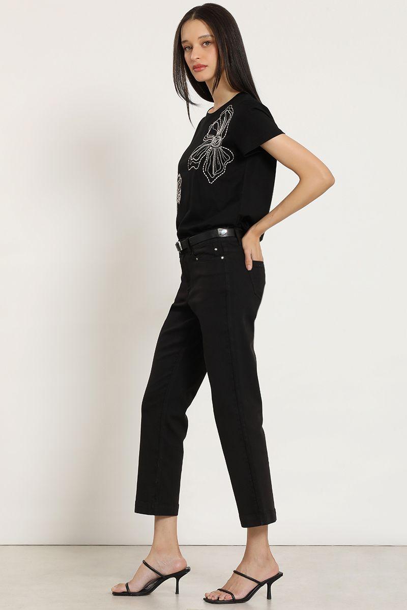 Jeans color, slim, negro Liola-4