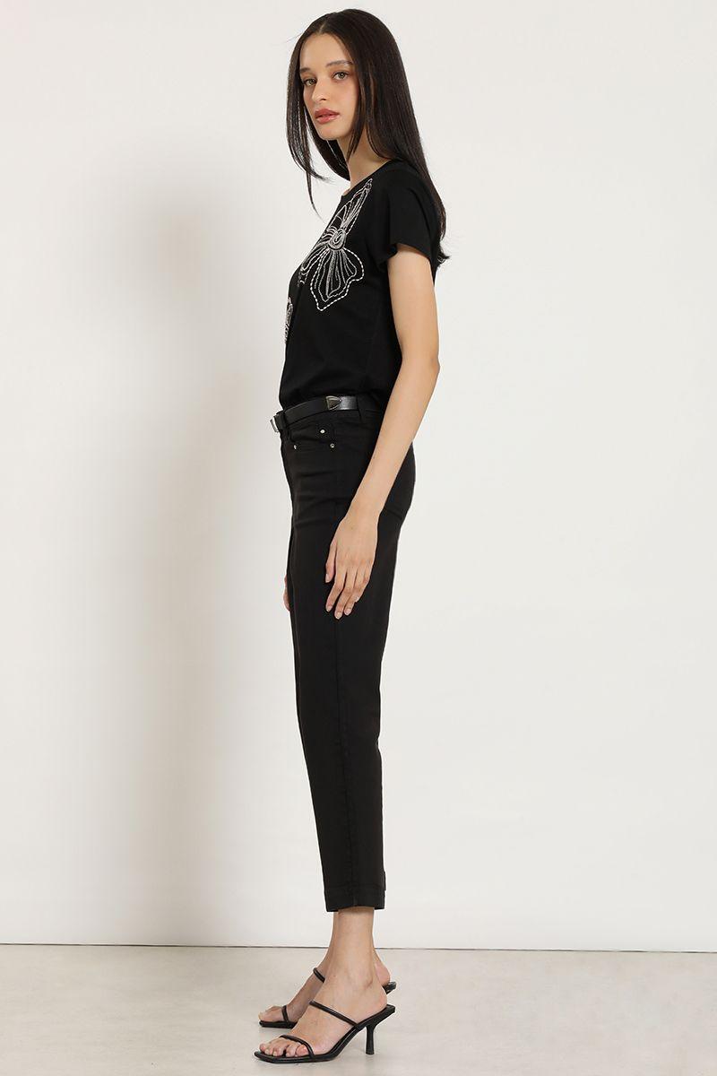 Jeans color, slim, negro Liola-5