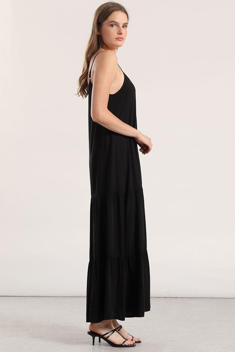 Vestido maxi mujer Liola negro-3