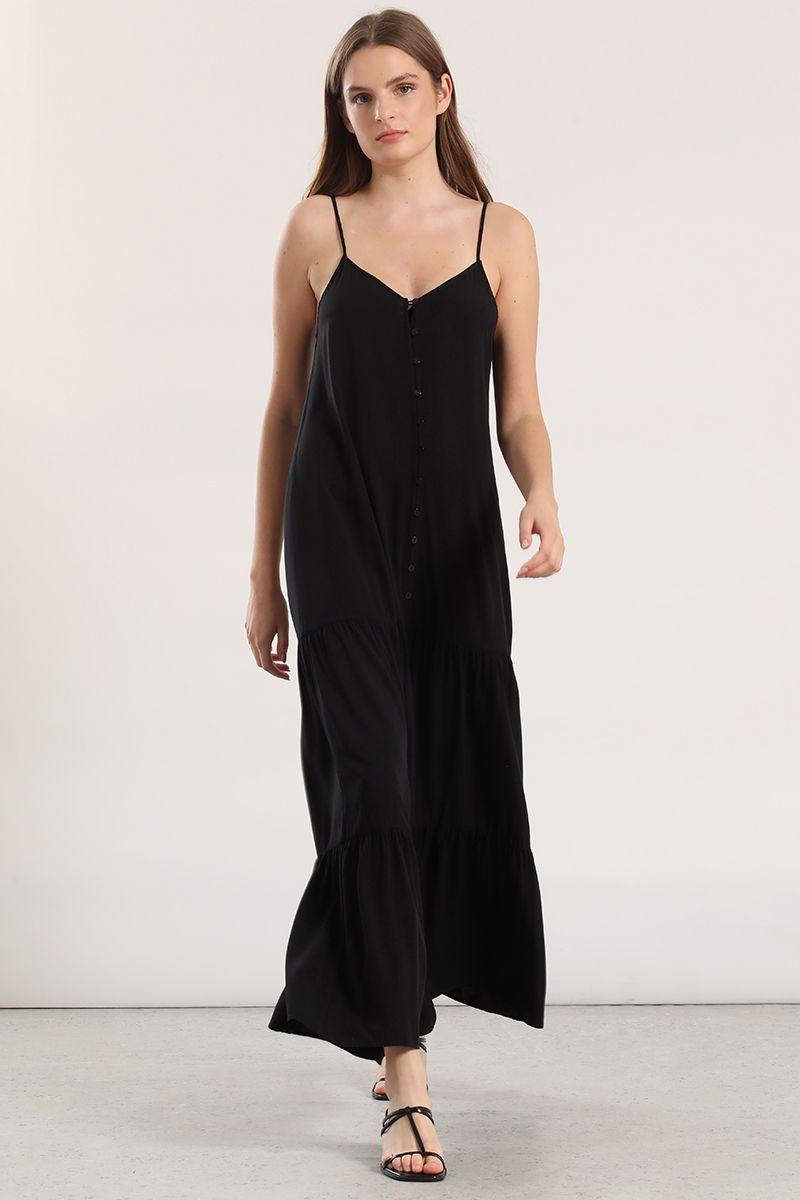 Vestido maxi mujer Liola negro-4