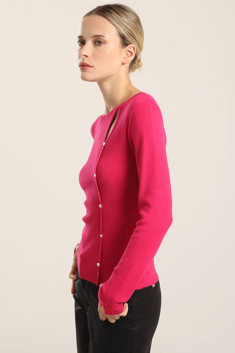 Jersey Punto Abertura Asimetrica, Fucsia Liola-3