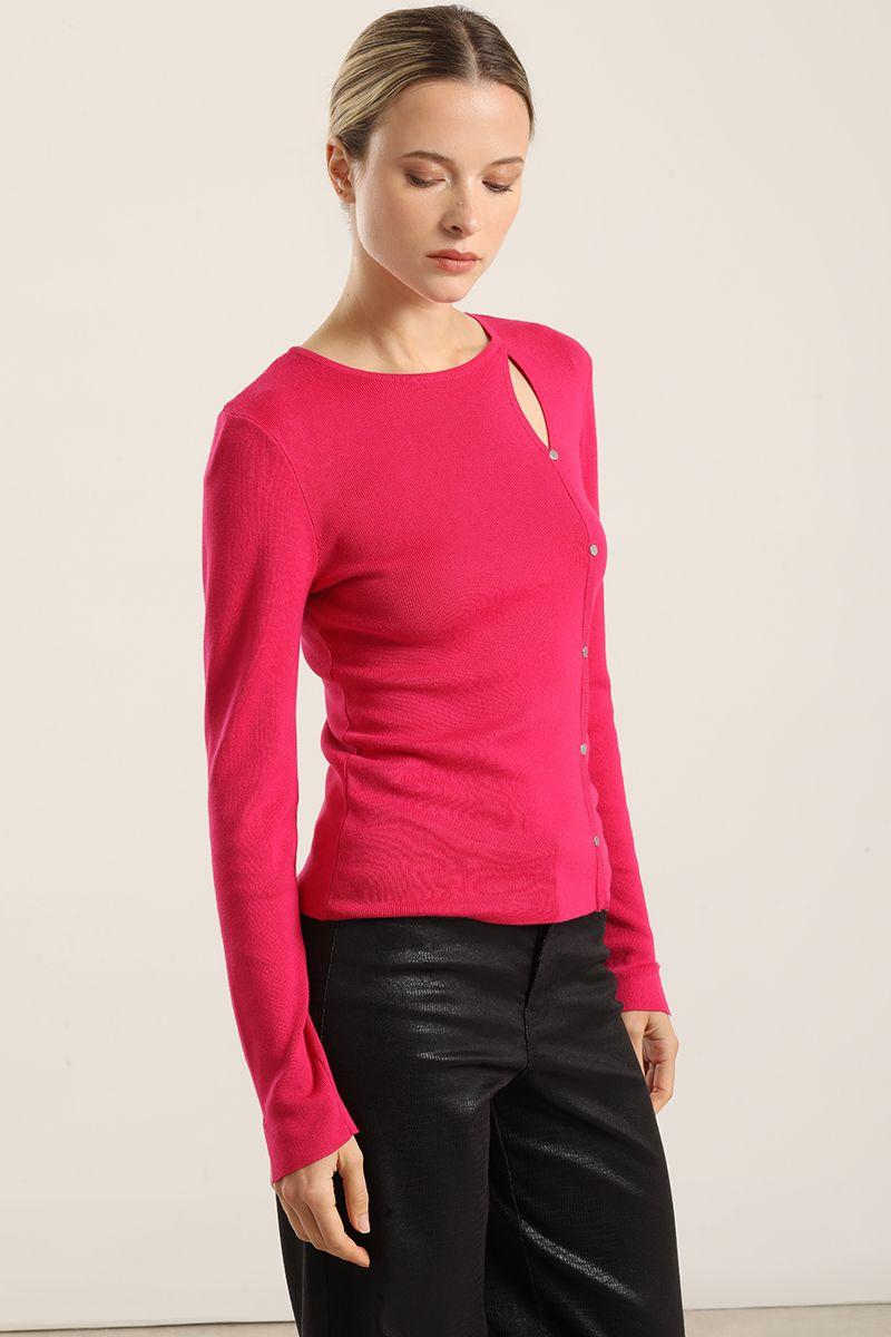Jersey Punto Abertura Asimetrica, Fucsia Liola-4
