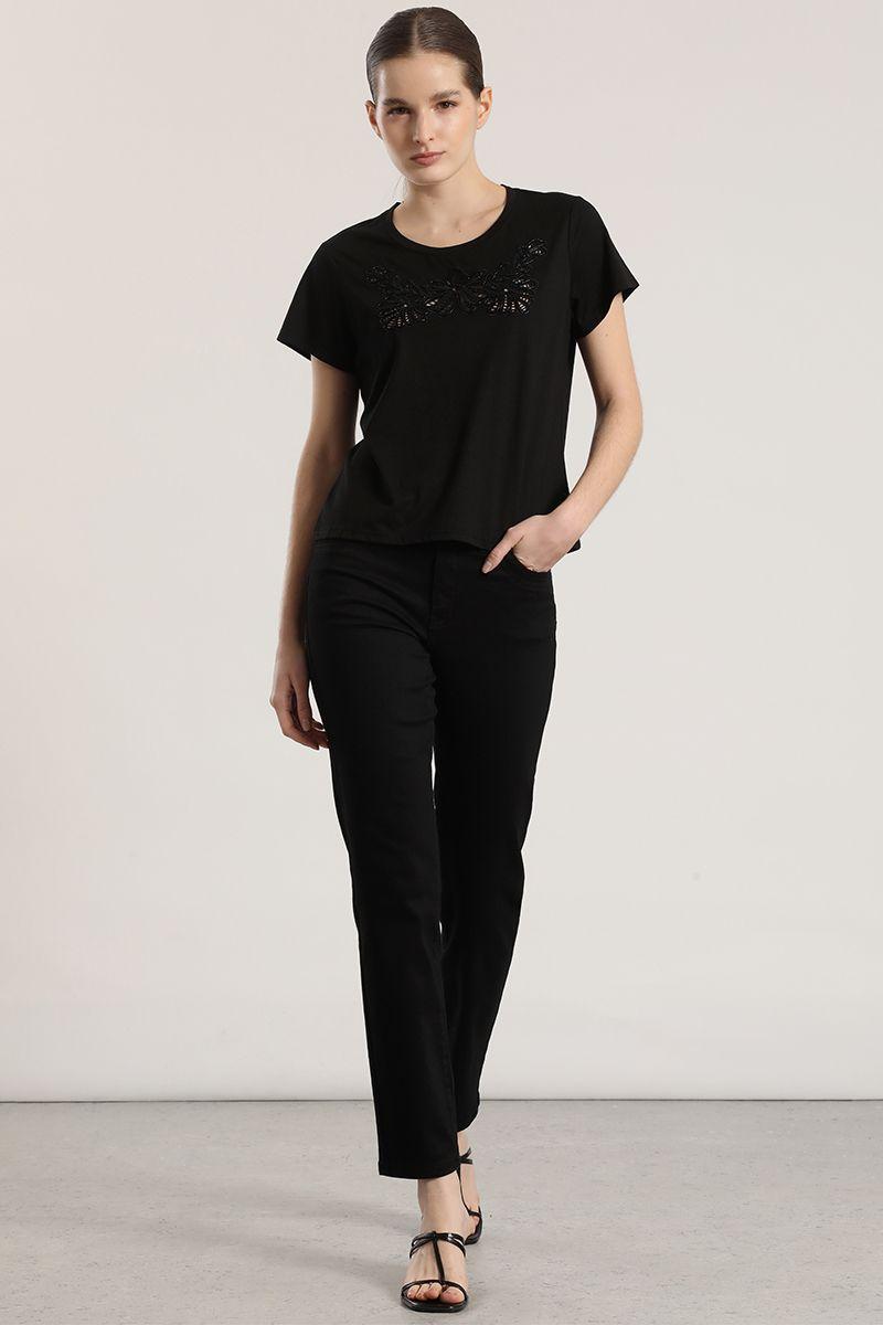 Polera con bordados liola mujer negro-1