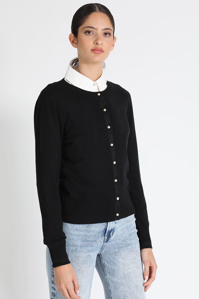 Cárdigan Básico Negro Liola-3