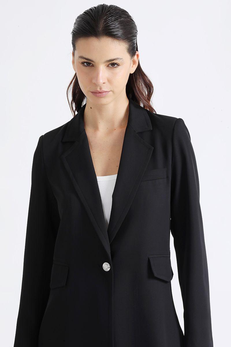 Chaqueta Larga Liviana, Negro Liola-4