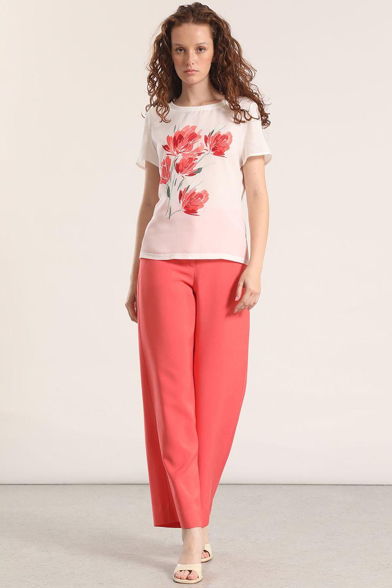 Polera satín estampado flor liola mujer crudo-1