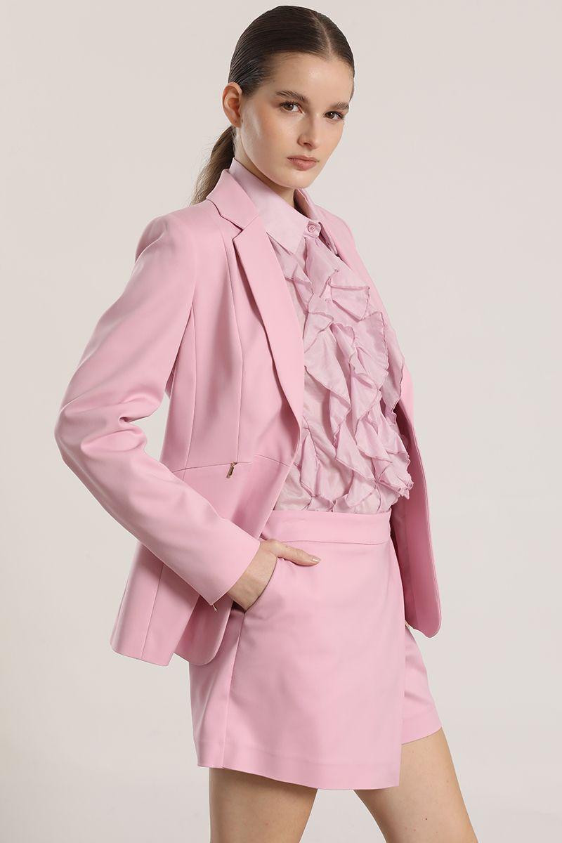 Blazer entallado cierre oculto Liola mujer rosa-4