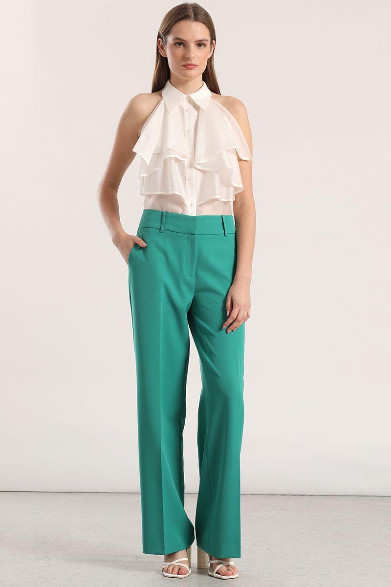 Pantalón recto liola mujer verde-0