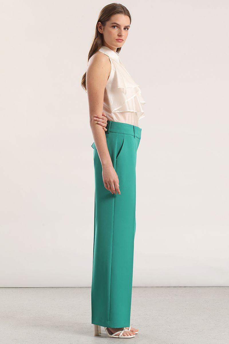 Pantalón recto liola mujer verde-4