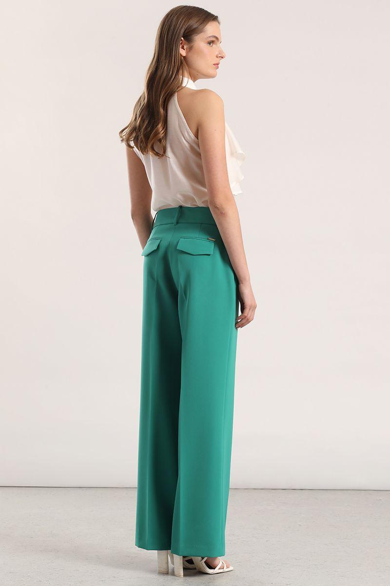 Pantalón recto liola mujer verde-5