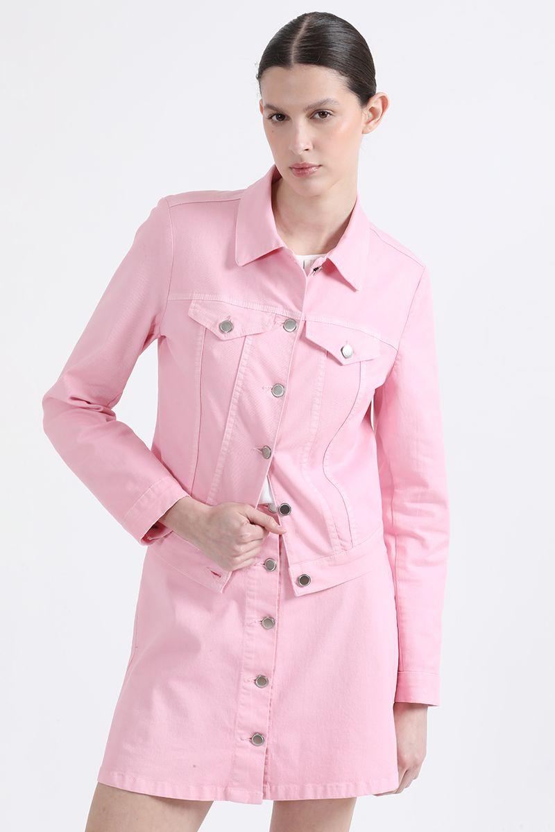 Chaqueta Gabardina Stretch Rosa, Colección Italia Liola-0