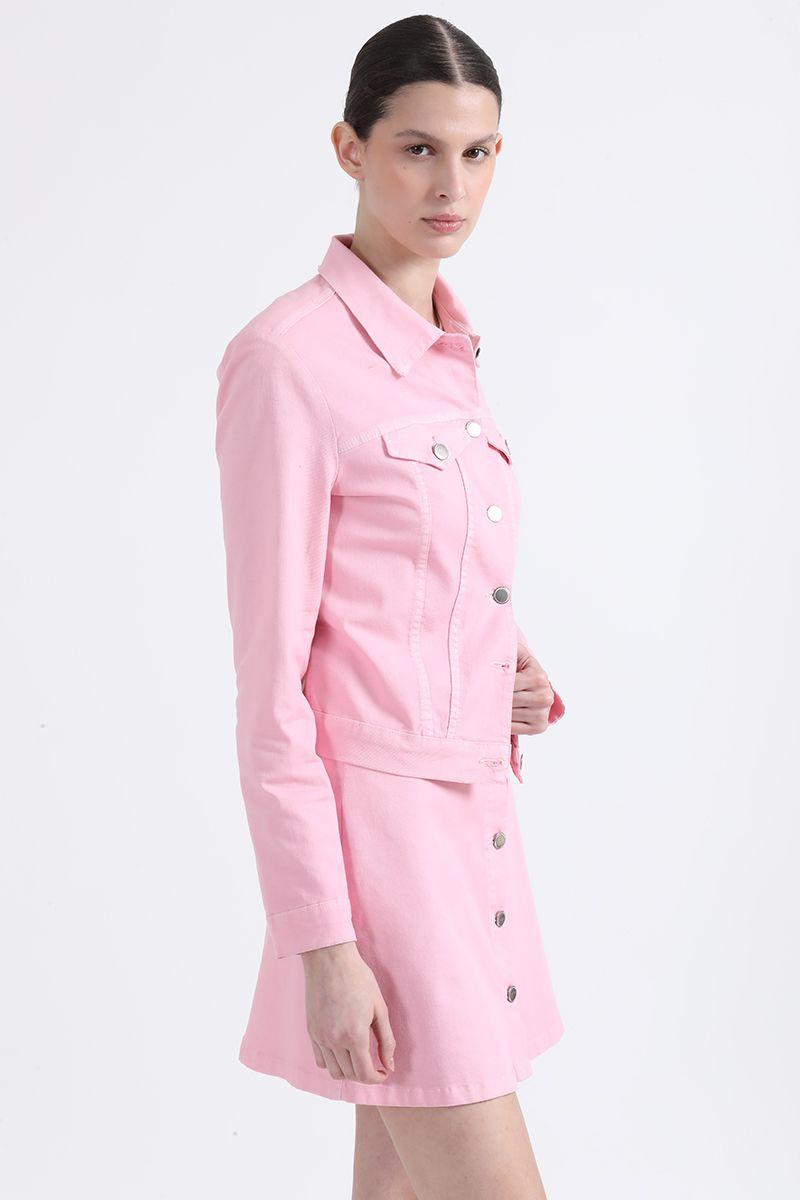 Chaqueta Gabardina Stretch Rosa, Colección Italia Liola-2